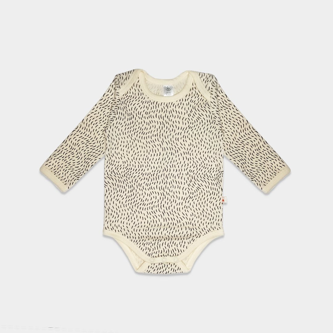 Vorderseite des Langarm-Body für Babys mit FUR-Print