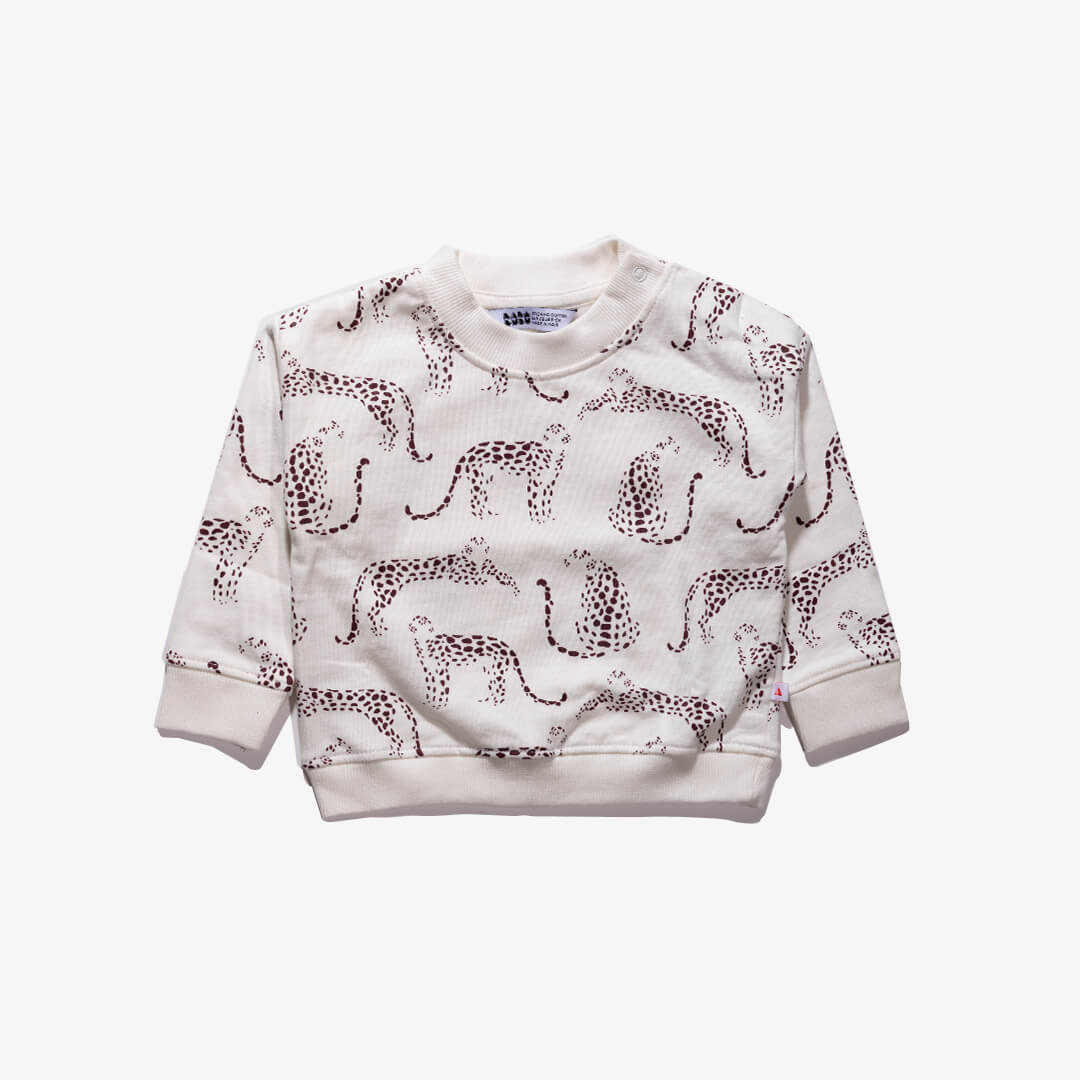 Vorderseite des Sweatshirts für Babys aus der Leopard Kollektion