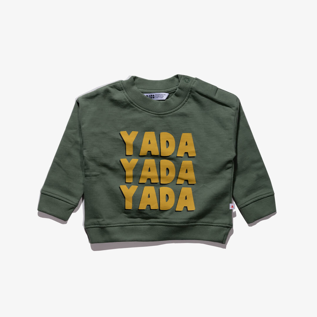 Vorderseite des Sweatshirts für Babys aus der Yada Yada Kollektion