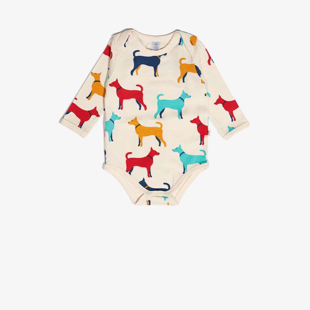 Vorderansicht des Bodys für Babys aus der DOGS Kollektion